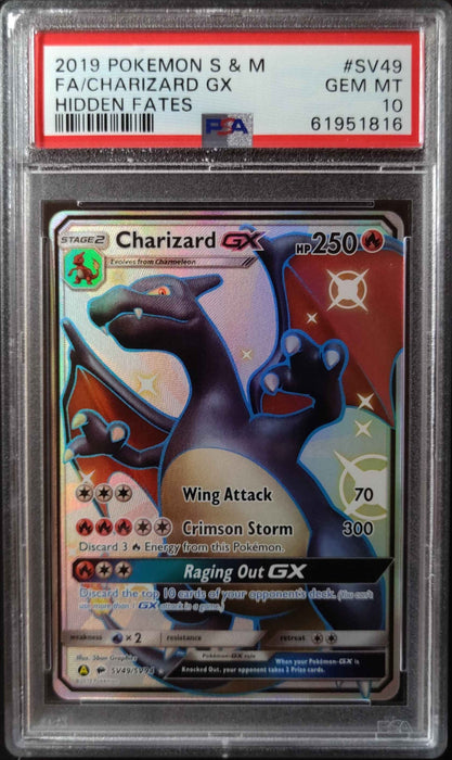 Charizard GX SV49 Hidden Fates PSA GEM MINT 10