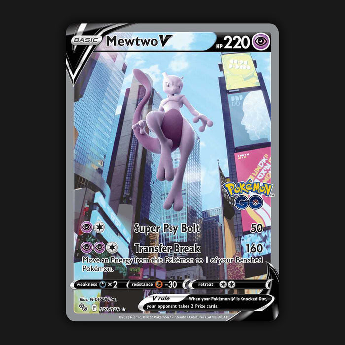 Pokemon TCG Mewtwo V 072/078 Alternate Full Art Pokemon GO NM