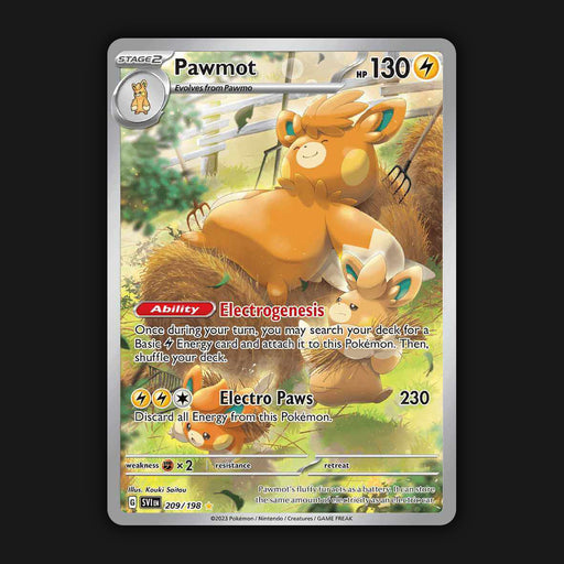 Pokemon TCG Pawmot 209/198 Illustration Ultra Rare Scarlet & Violet Base NM