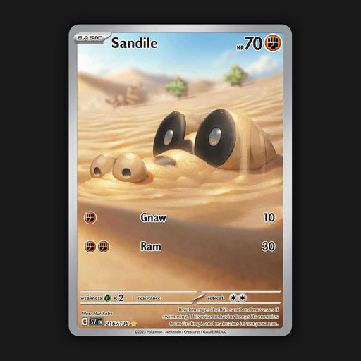 Pokemon TCG Sandile 216/198 Illustration Ultra Rare Scarlet & Violet Base NM