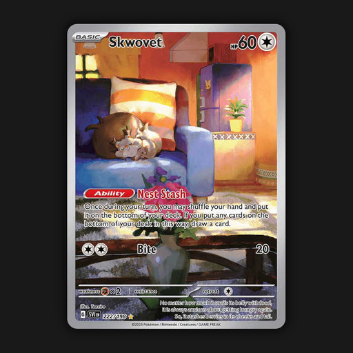 Pokemon TCG Skwovet 222/198 Illustration Ultra Rare Scarlet & Violet Base NM