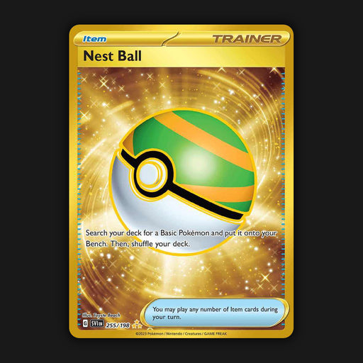 Pokemon TCG Nest Ball 255/198 Hyper Gold Ultra Rare Scarlet & Violet Base NM