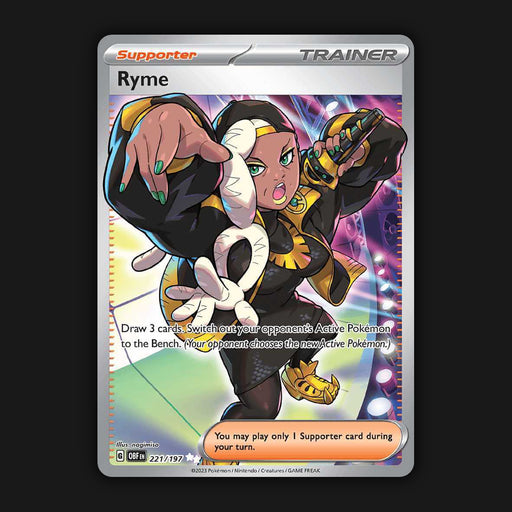 Pokemon TCG Ryme 221/197 Full Art Ultra Rare Obsidian Flames NM