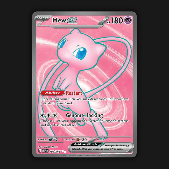 Pokemon TCG Mew ex 193/165 Full Art Ultra Rare Scarlet & Violet 151 NM