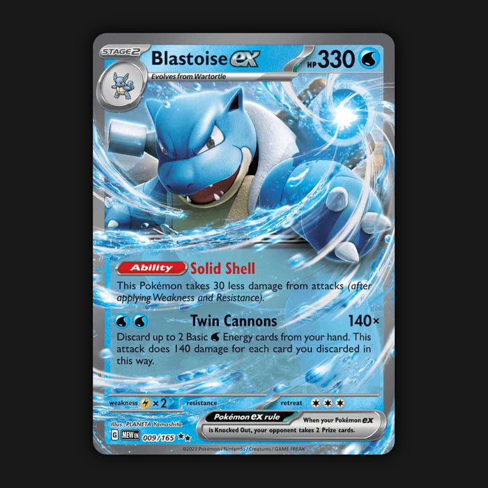 Pokemon TCG Blastoise ex 009/165 Double Ultra Rare Scarlet & Violet 151 NM