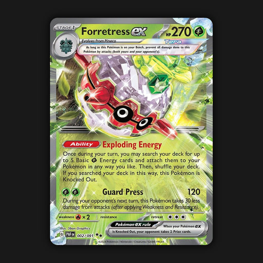 Pokemon TCG Forretress ex 002/091 Double Ultra Rare Paldean Fates NM
