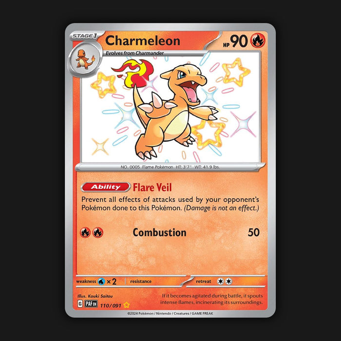 Pokemon TCG Charmeleon 110/091 Shiny Ultra Rare Paldean Fates NM