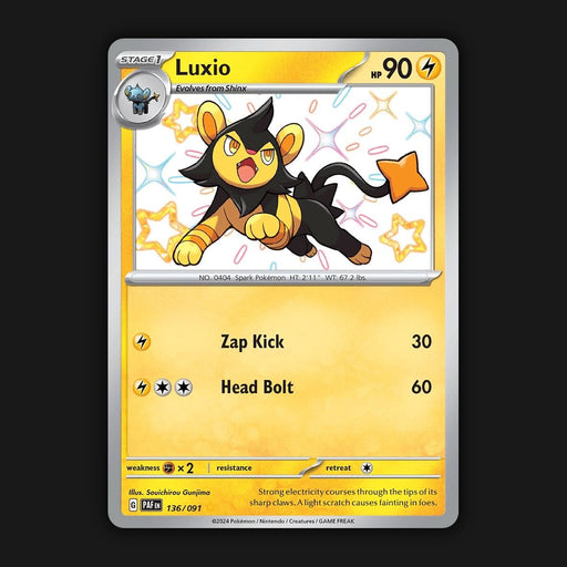 Pokemon TCG Luxio 136/091 Shiny Ultra Rare Paldean Fates NM