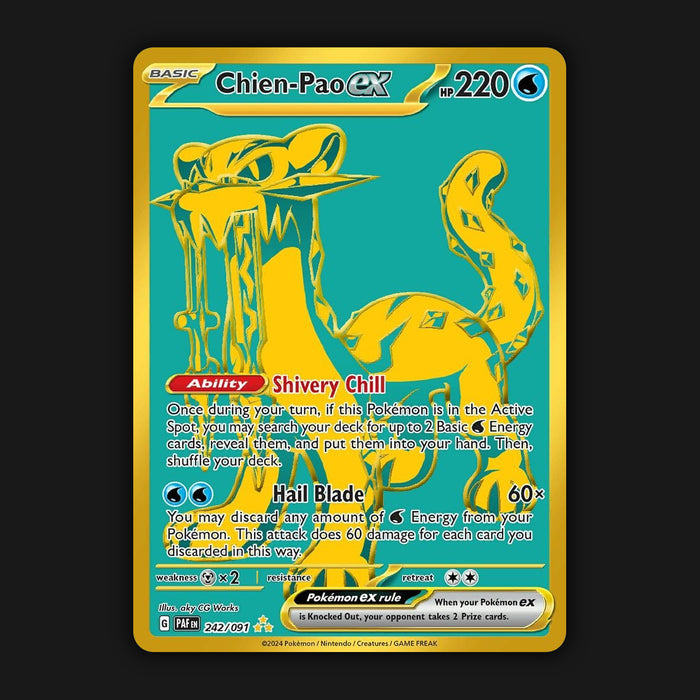 Pokemon TCG Chien-Pao ex 242/091 Hyper Gold Ultra Rare Paldean Fates NM