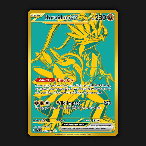 Pokemon TCG Koraidon ex 245/091 Hyper Gold Ultra Rare Paldean Fates NM