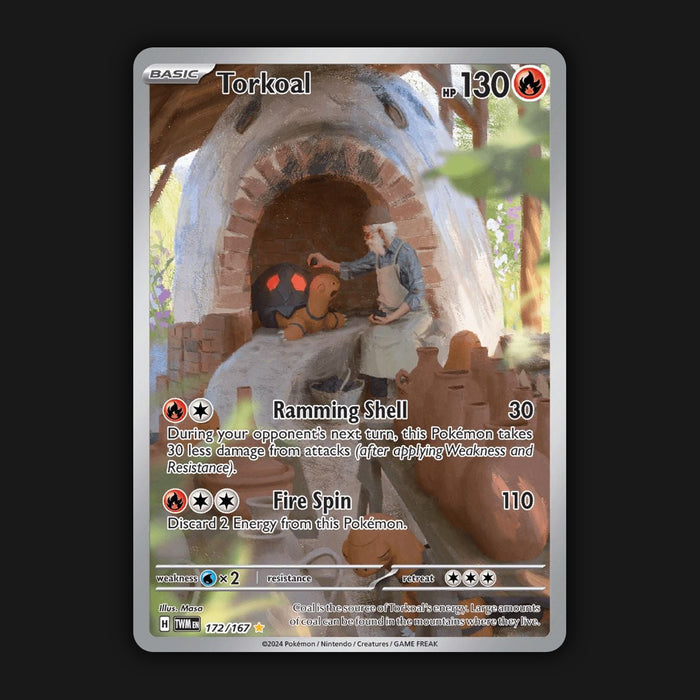 Pokemon TCG Torkoal 172/167 Illustration Ultra Rare Twilight Masquerade NM