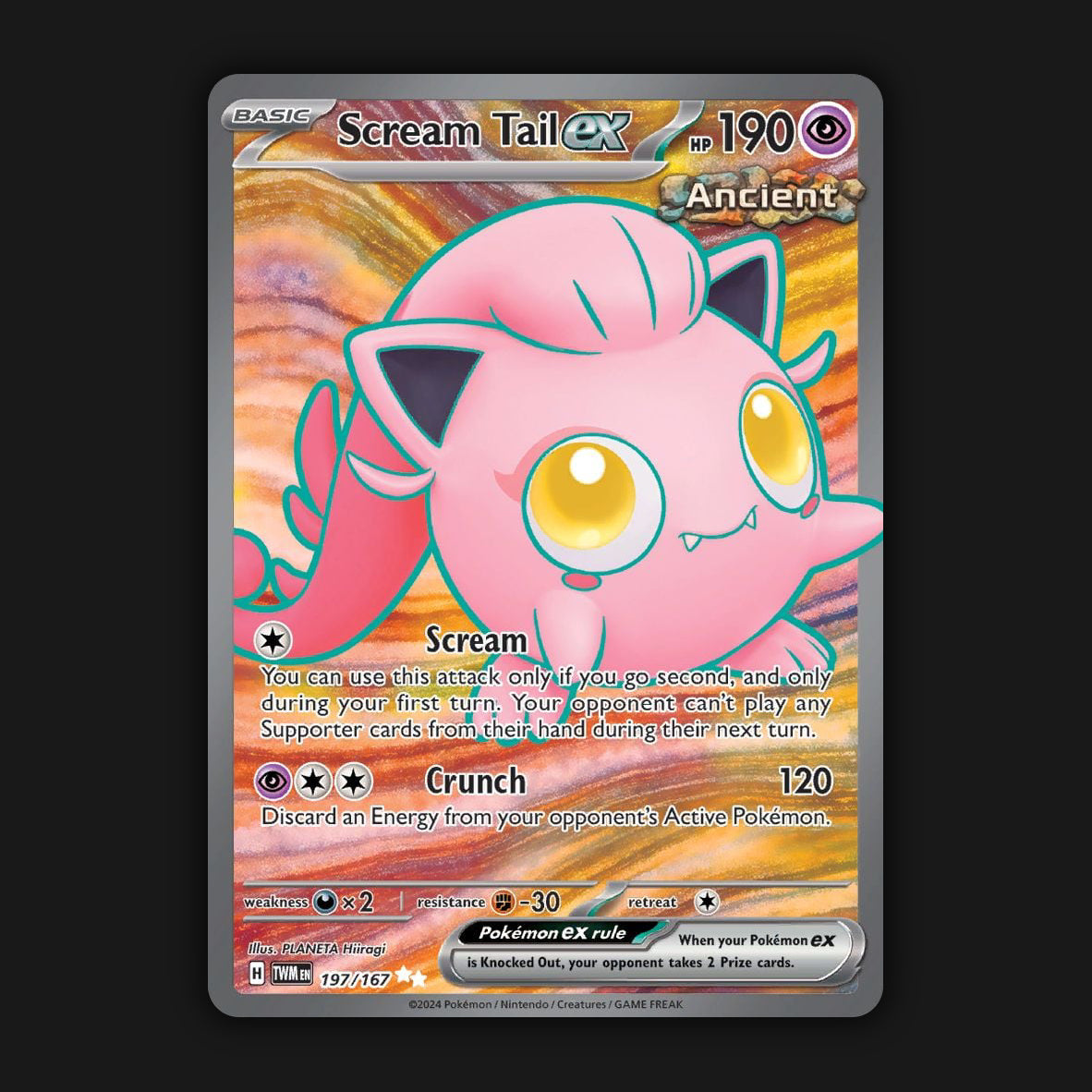 Pokemon TCG Scream Tail ex 197/167 Full Art Ultra Rare Twilight