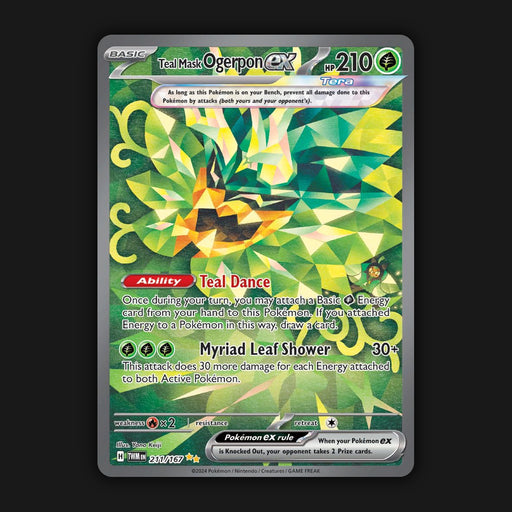 Pokemon TCG Teal Mask Ogerpon ex 211/167 Double Rare Twilight Masquerade NM