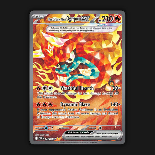 Pokemon TCG Hearthflame Mask Ogerpon ex 212/167 Ultra Twilight Masquerade NM