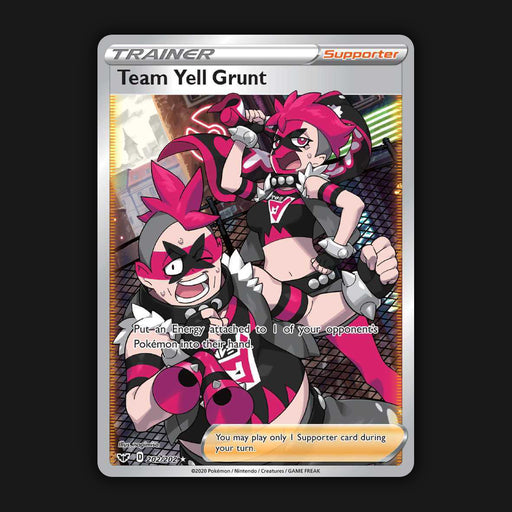 Pokémon TCG Team Yell Grunt Sword & Shield 202/202 Holo Full Art Ultra Rare NM