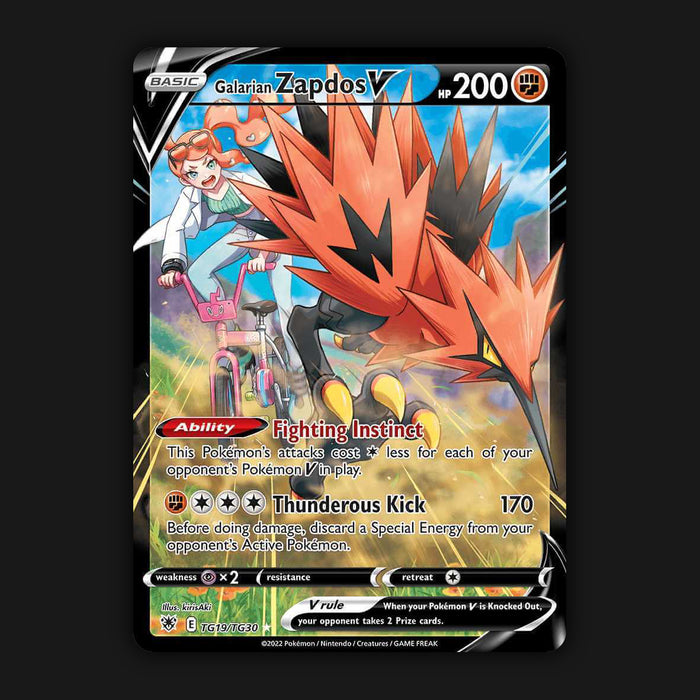 Pokemon TCG Galarian Zapdos V TG19/TG30 Ultra Rare Astral Radiance TG NM