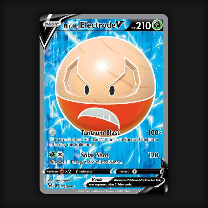 Pokemon TCG Hisuian Electrode V 172/196 Full Art - Lost Origin Near Mint