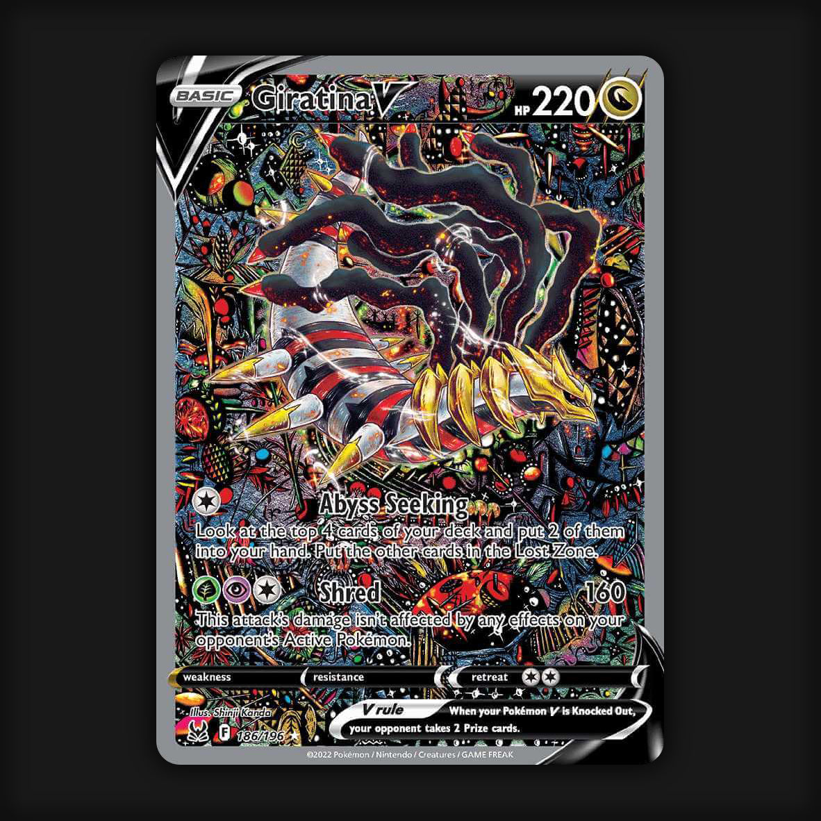 Pokemon TCG Giratina V Alternate Alt Art 186/196 - Lost