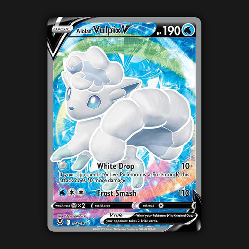 Pokemon TCG Alolan Vulpix V Full Art 173/195 - Silver Tempest Near Mint