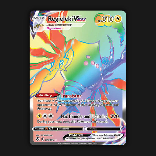 Pokémon TCG Regieleki VMAX Silver Tempest 198/195 Holo Secret Rare Near Mint