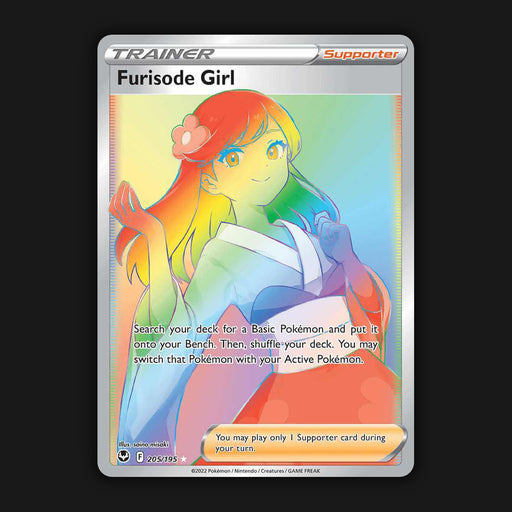 Pokémon TCG Furisode Girl - Silver Tempest 205/195 Secret Rare Near Mint