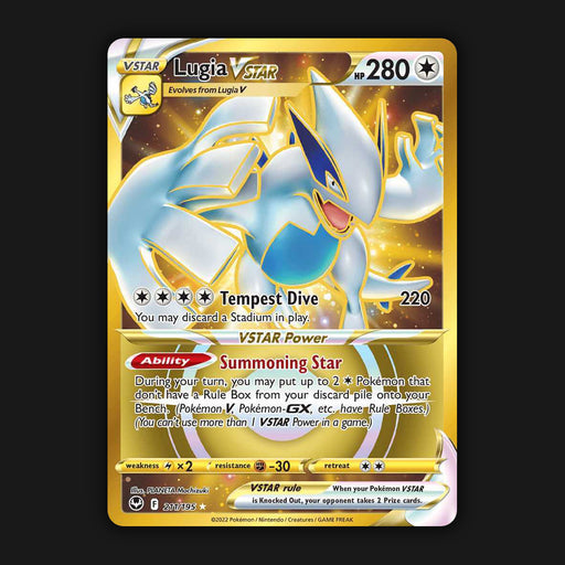 Pokemon TCG Lugia VSTAR 211/195 Gold Secret Rare Silver Tempest Near Mint