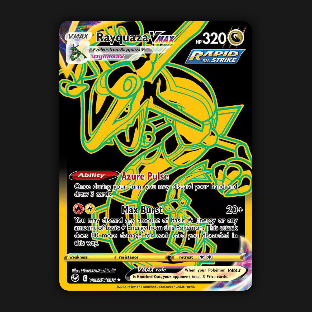 Pokemon TCG Rayquaza VMAX Full Art Gold TG29/TG30 - Silver
