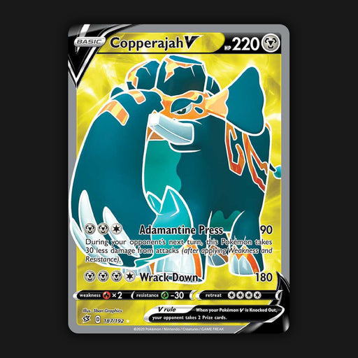 Pokemon TCG Copperajah V Full Art Ultra Rare Rebel Clash 187/192 NM