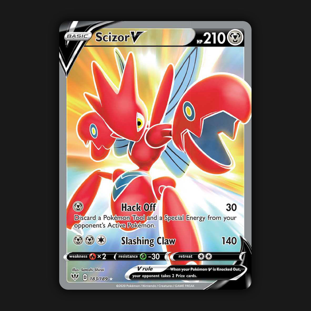 Pokemon TCG Scizor V 183/189 Full Art Ultra Rare Darkness Ablaze