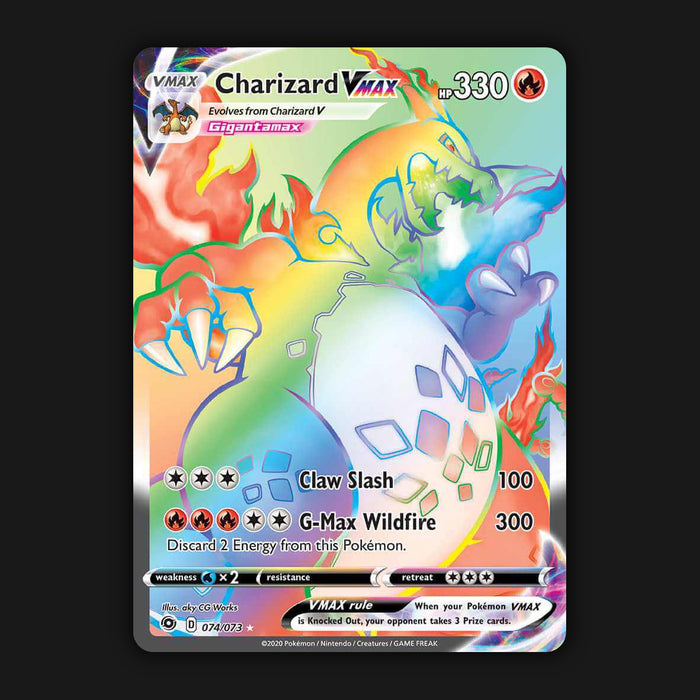 Pokemon TCG Charizard VMAX 074/073 Rainbow Secret Rare Champions Path NM