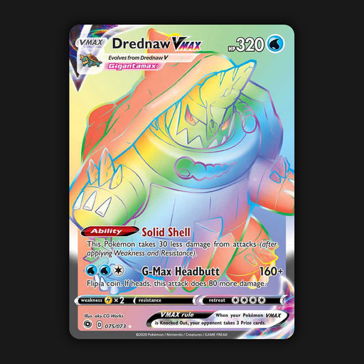 Pokemon TCG Drednaw VMAX 75/73 Secret Rainbow Rare Champions Path NM