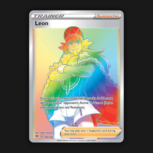 Pokémon TCG Leon - Vivid Voltage 195/185 Holo Secret Rare Near Mint