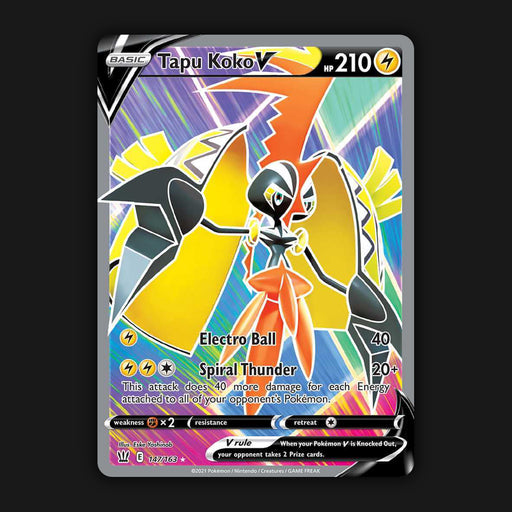 Pokemon TCG Tapu Koko V 147/163 Full Art Ultra Rare Battle Styles NM