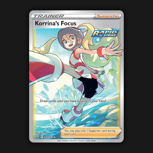 Pokémon TCG Korrina's Focus Sword & Shield Battle Styles 160/163 Full Art NM