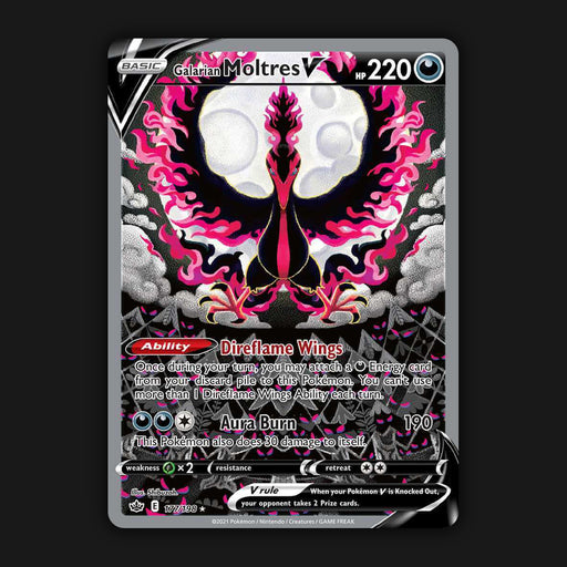 Pokemon TCG Galarian Moltres V 177/198 Alt Art Ultra Rare Chilling Reign NM