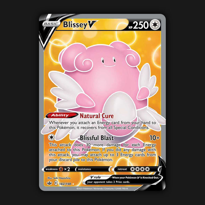 Pokemon TCG Blissey V 182/198 Full Art Ultra Rare Chilling Reign NM