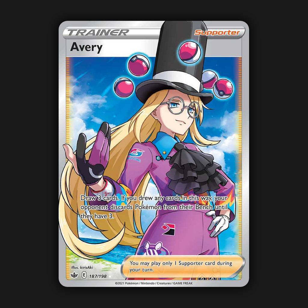 Pokemon TCG Avery 187/198 Full Art Ultra Rare Chilling Reign NM