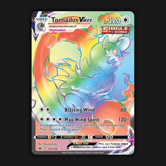 Pokemon TCG Tornadus VMAX 209/198 Secret Rainbow Ultra Rare Chilling Reign NM