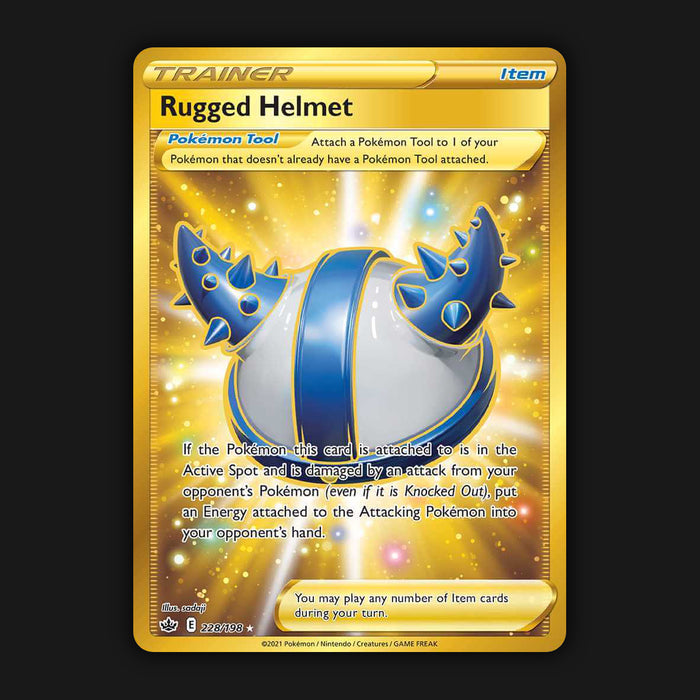 Pokemon TCG Rugged Helmet 228/198 Secret Gold Ultra Rare Chilling Reign NM