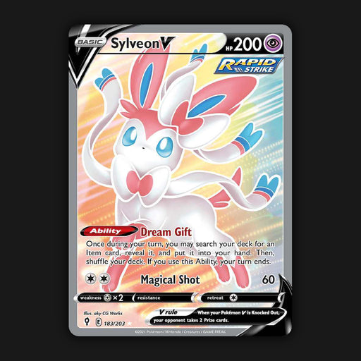 Pokemon TCG Sylveon V 183/203 Full Art Ultra Rare Evolving Skies NM