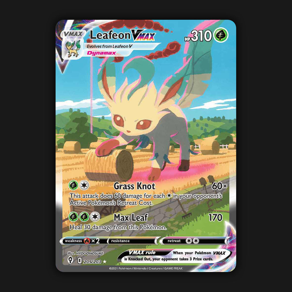 Leafeon vmax alt art on sale 205/203 nm to mint condition