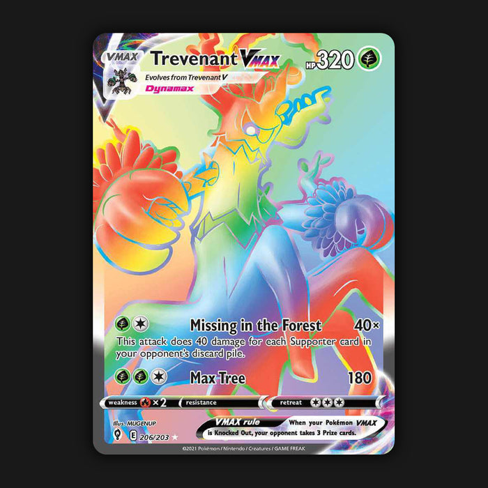 Pokemon TCG Trevenant VMAX 206/203 Secret Rainbow Ultra Rare Evolving Skies NM