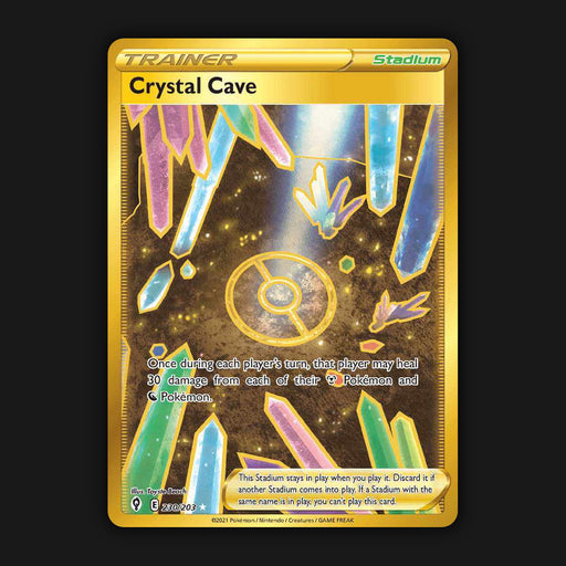 Pokemon TCG Crystal Cave 230/203 Secret Gold Ultra Rare Evolving Skies NM