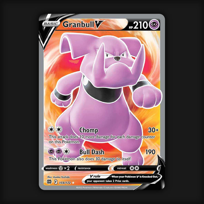 Pokemon TCG Granbull V 159/172 Full Art Ultra Rare Brilliant Stars NM