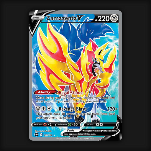 Pokemon TCG Zamazenta V 163/172 Full Art Ultra Rare Brilliant Stars NM