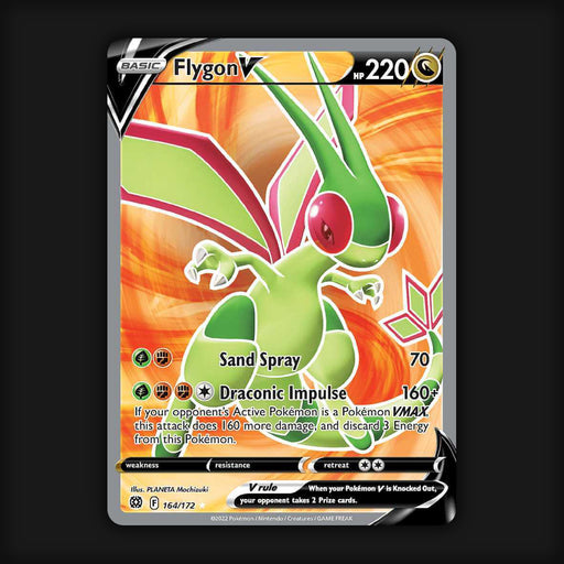 Pokemon TCG Flygon V 164/172 Full Art Ultra Rare Brilliant Stars NM