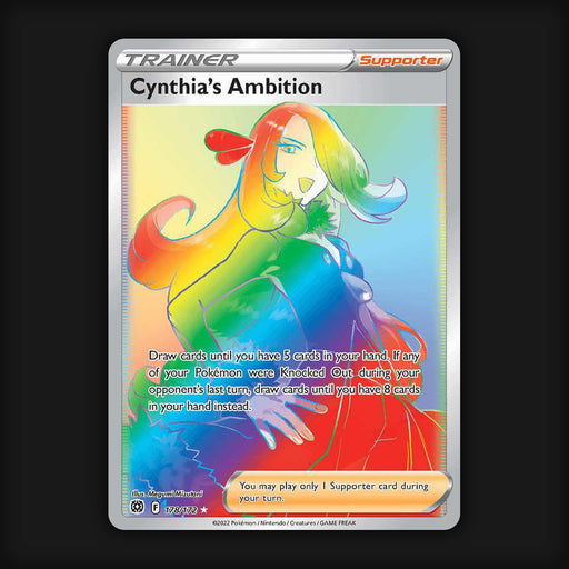 Pokemon TCG Cynthia's Ambition 178/172 Secret Rainbow Rare Brilliant Stars NM